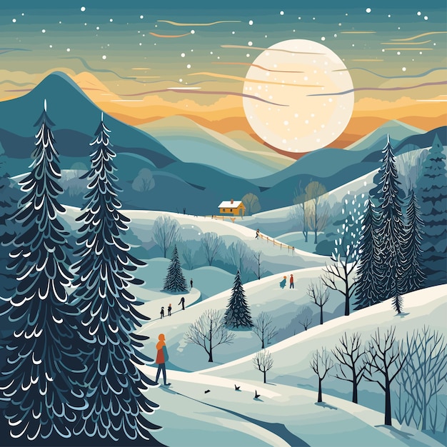 Winter Illustrations Clip Art Background