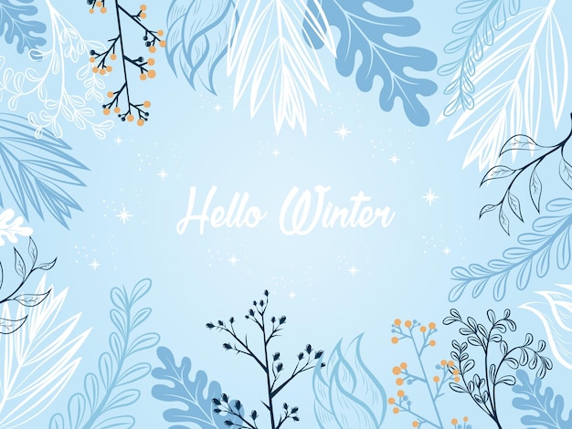 Vector winter is coming snowy night with firs coniferous forest light garlands falling snow woodland