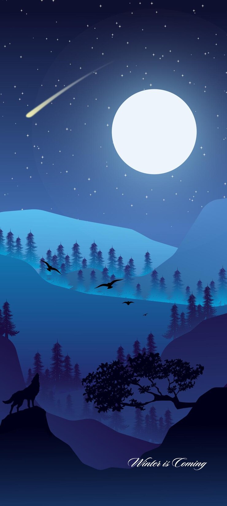 Vector winter is coming. suitable for mobile phone wallpaper