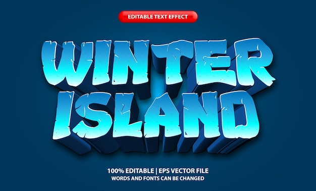 Winter Island cartoon tekst effect