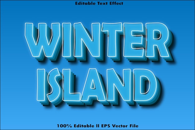 Vector winter island editable text effect