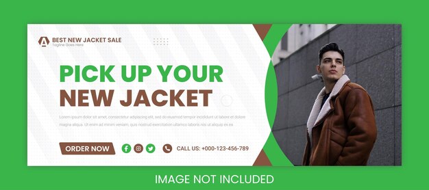 Winter jacket sale facebook cover banner template