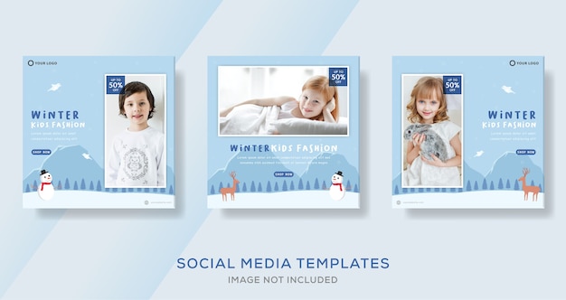 Modelli di social media di vendita di moda per bambini invernali
