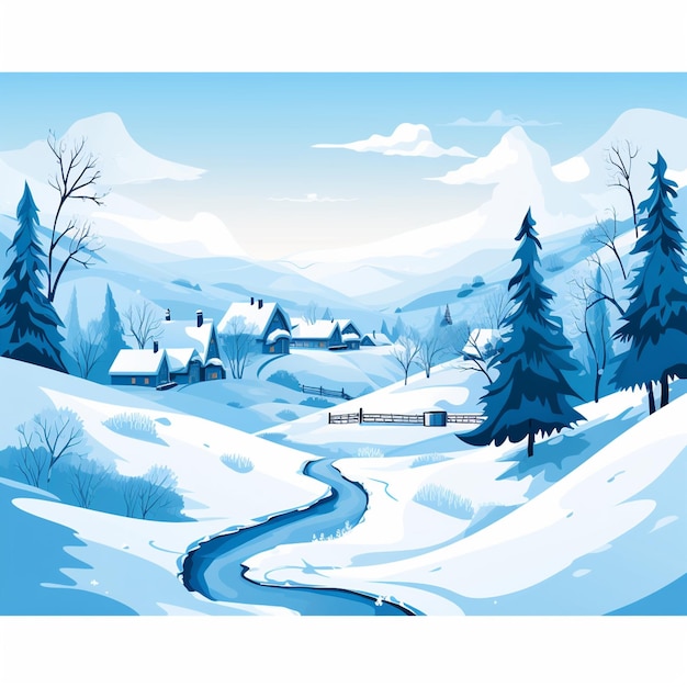 Vector winter landscape background vector