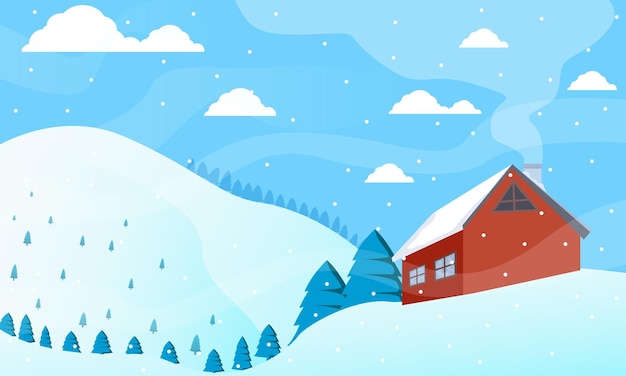 Vector winter landscape background