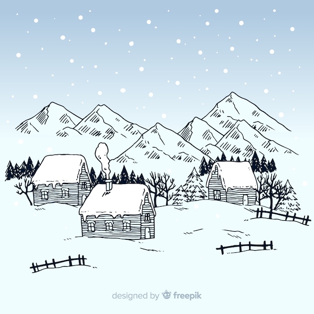 Winter landscape background