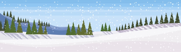 Vector winter landscape banner