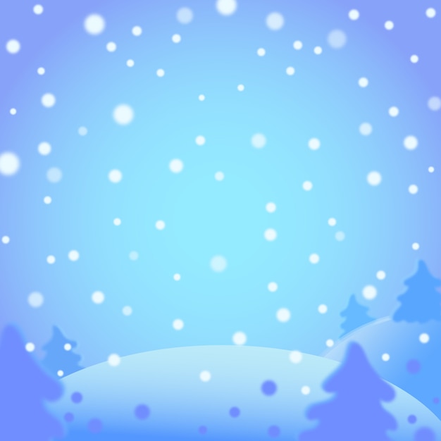 Winter landscape in cartoon style