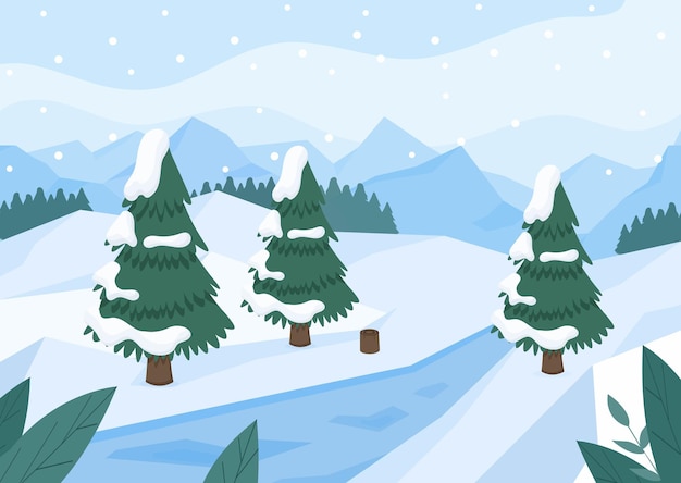 Vector winter landscape concept