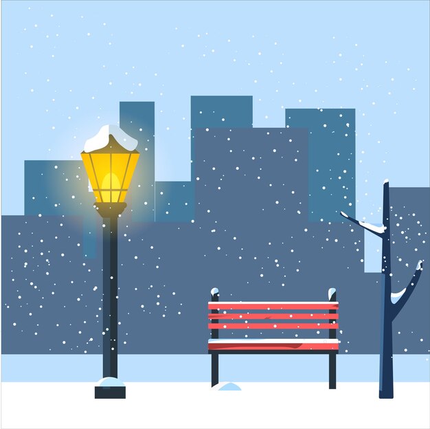 WINTER LANDSCAPE VECTOR ILLUSTRATION