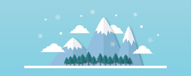 Winter landscape with fir trees and snow. christmas background. for design flyer, banner, poster, invitation