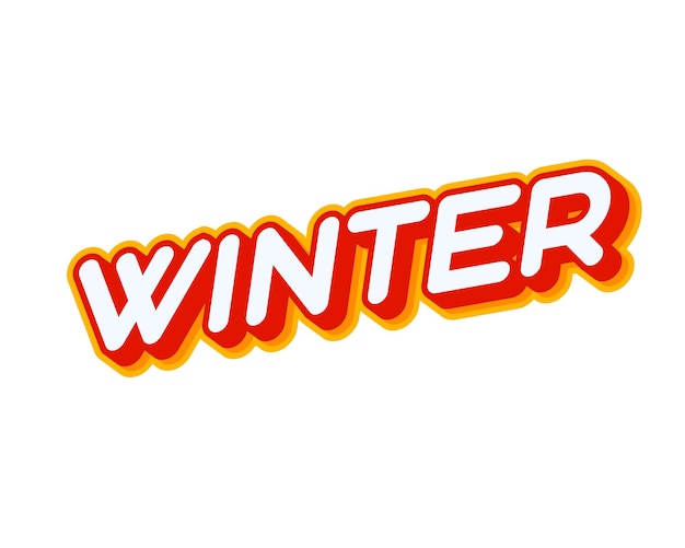 Winter lettering isolated on white colourful text effect design vector Ice cold frozen weather Text or inscriptions in English The modern and creative design has red orange yellow colors