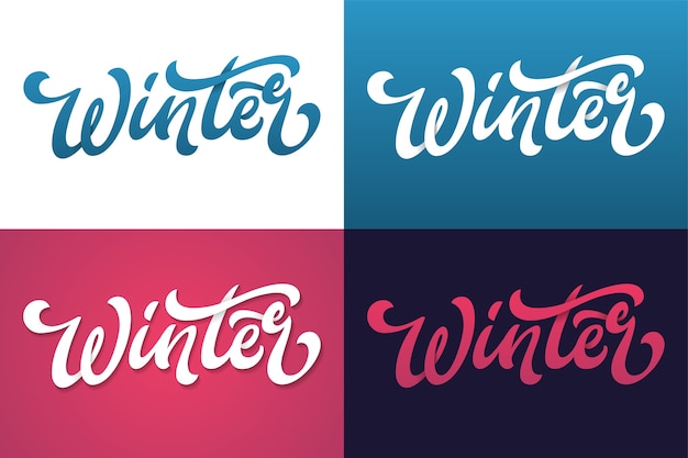 Winter lettering typography