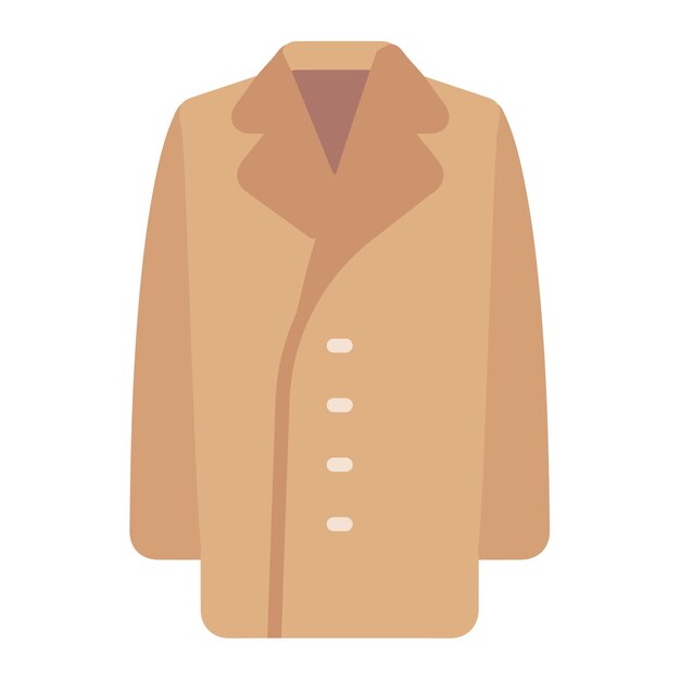 Vector winter long coat vector illustration style