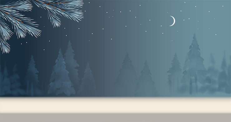 Vector a winter minimalist banner with a podium christmas and new year background