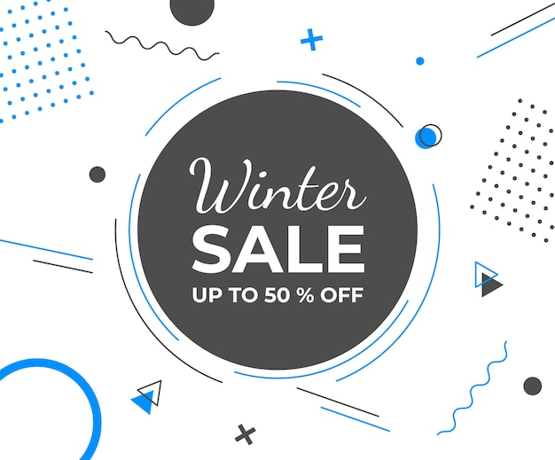 winter minimalistische verkoopbanner met ander object