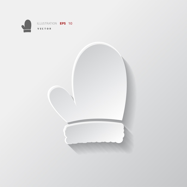 Vector winter mitten icon glove symbol