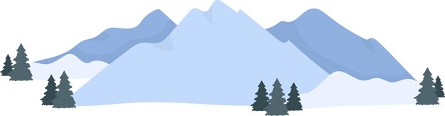 Vector winter mountains landscape