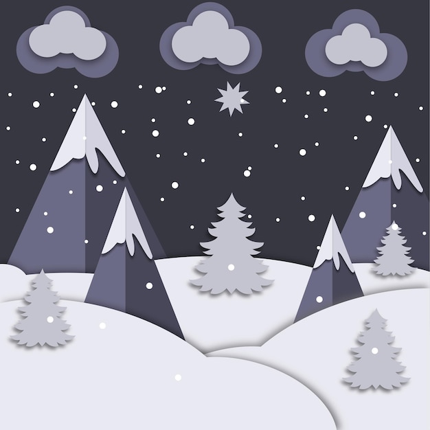 Vector winter mountains