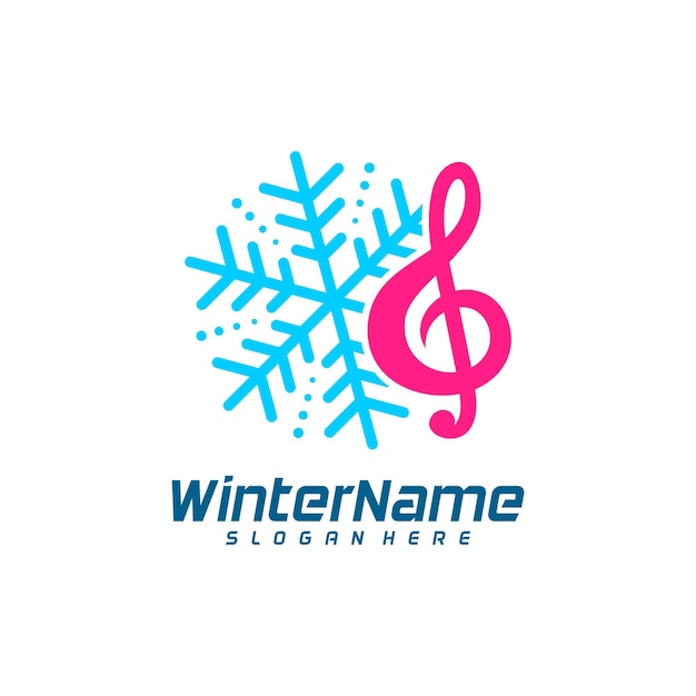 Winter muziek logo sjabloon Winter logo ontwerp vector