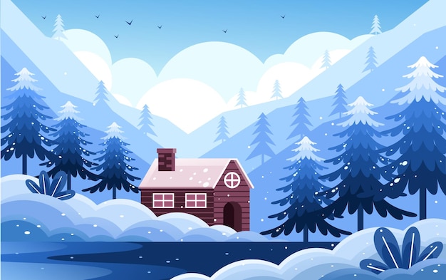 Иллюстрация зимней природы