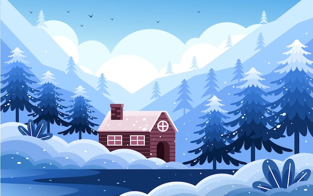 Vector winter nature illustration