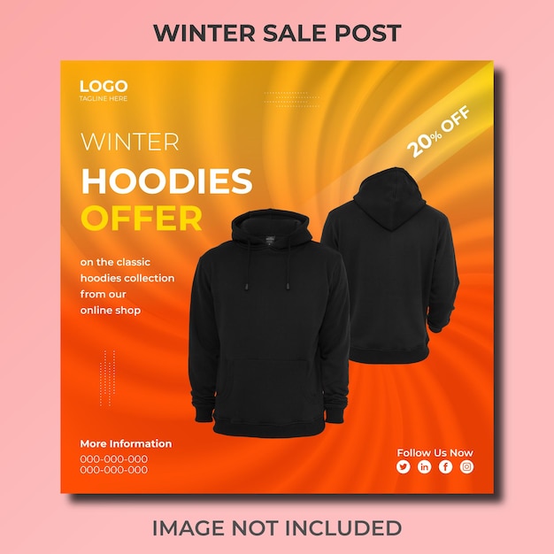 Vector winter new collection social media facebook post and instagram design template