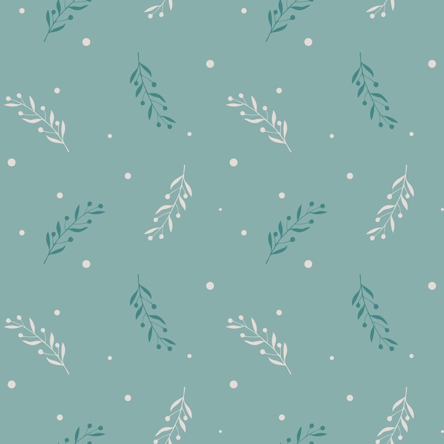Winter Nieuwjaar koud patroon met takken blauw en beige takken op pastelblauwe achtergrond