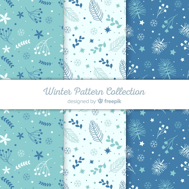 Vector winter pattern collection