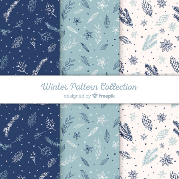 Vector winter pattern collection
