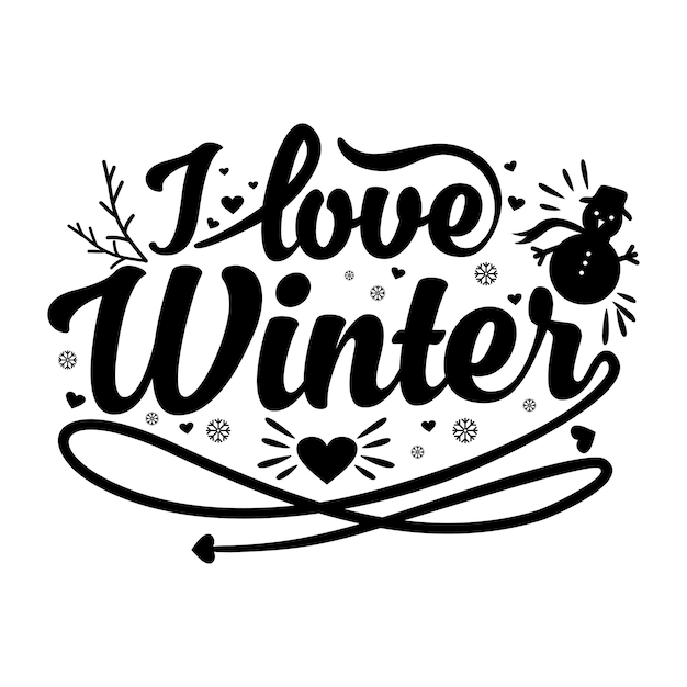 Winter quotes design lettering vector