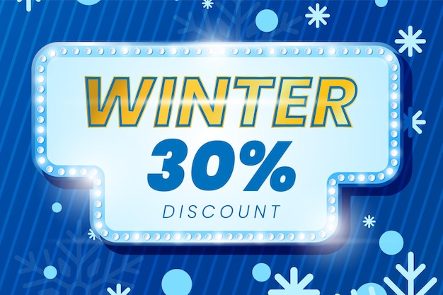 Winter Sale 30 procent korting vierkante banner Vector