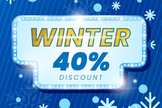 Winter Sale 40 Percent Discount Square Banner Vector