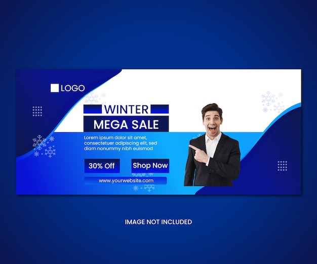 Vector winter sale aanbieding facebook cover