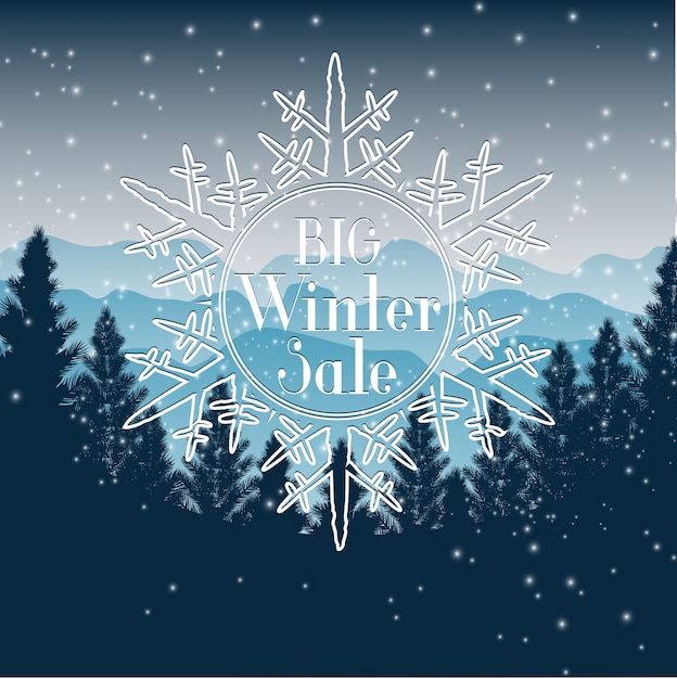 Vector winter sale background