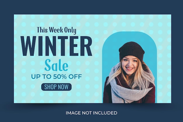 Vector winter sale banner design template