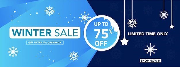 Winter Sale Banner Met sneeuwvlokken