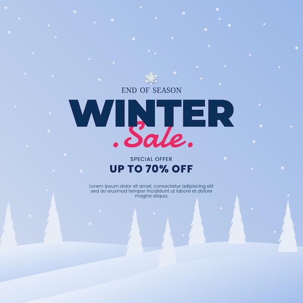 Winter sale banner and social media post template