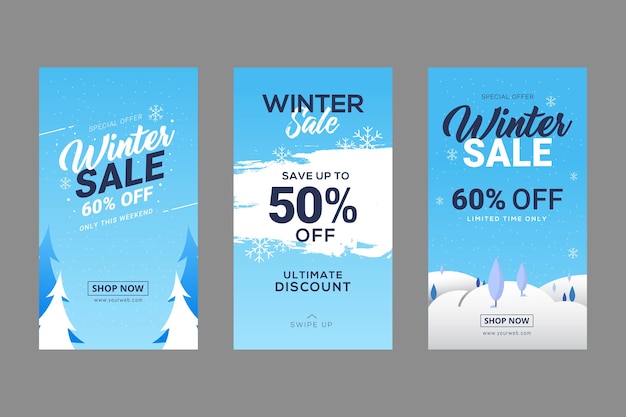 winter sale banner template design 