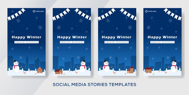 Winter sale banner template stories post. ç