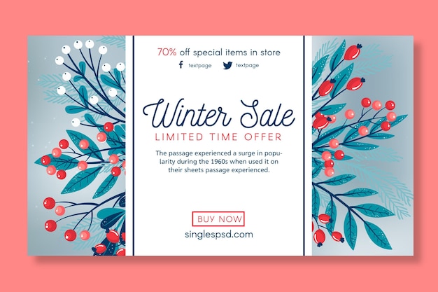 Vector winter sale banner template