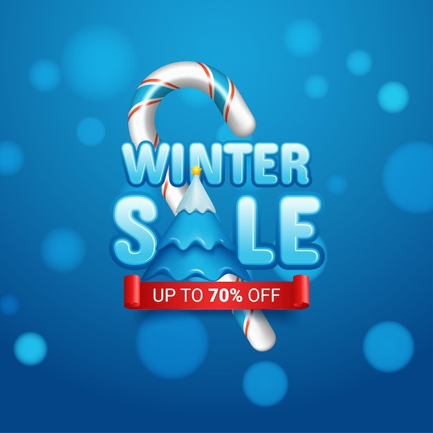 Winter sale banner vector illustration