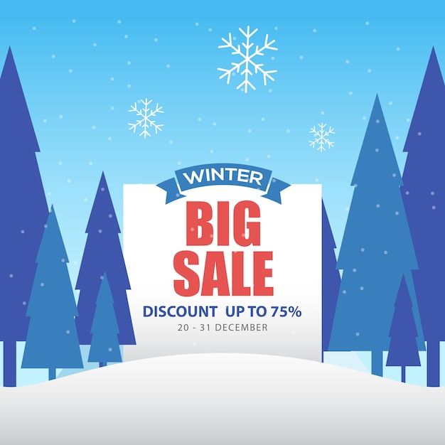 Vector winter sale banner. vector illustration