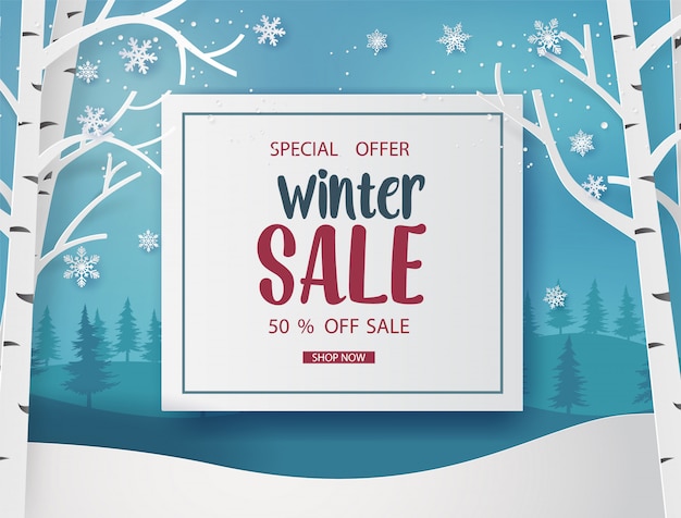 Winter sale  banner