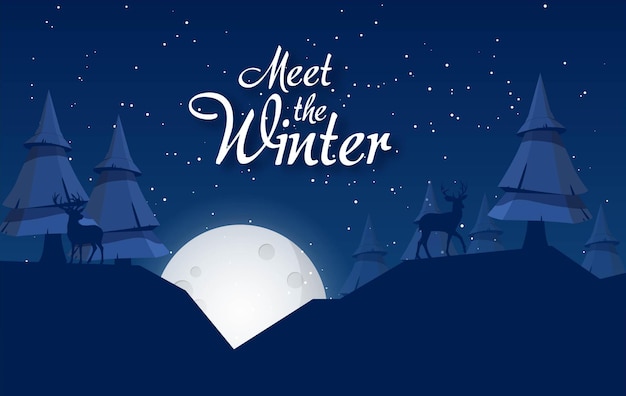 Vector winter sale banners post template with snowy background