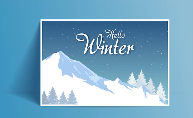 Winter sale banners post template with snowy background