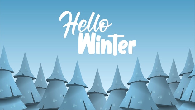 winter sale banners Post template with snowy background