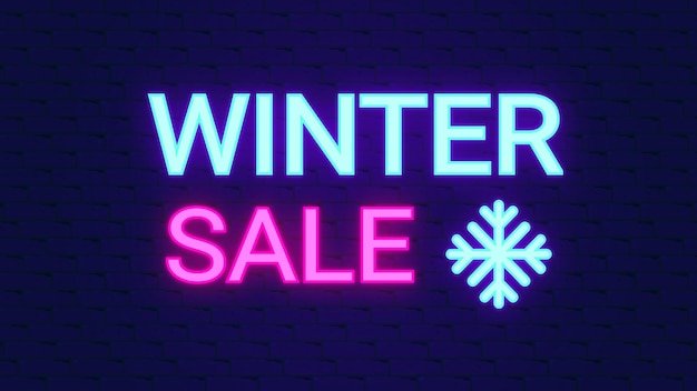 Winter Sale Belettering Neon Sign Style