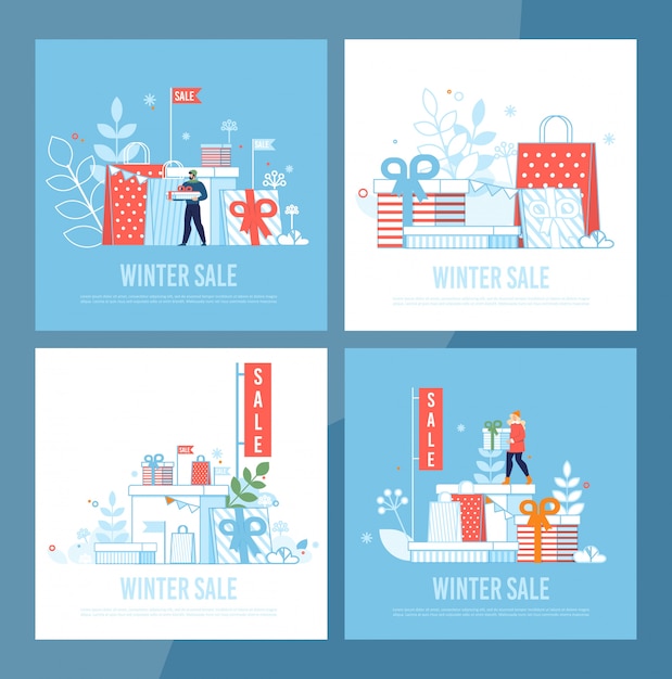 Set di carte di vendita invernale