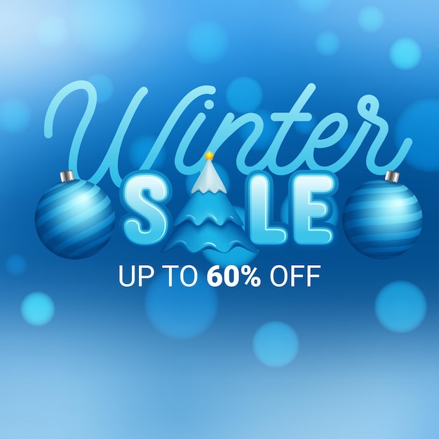 Winter sale on christmas snow